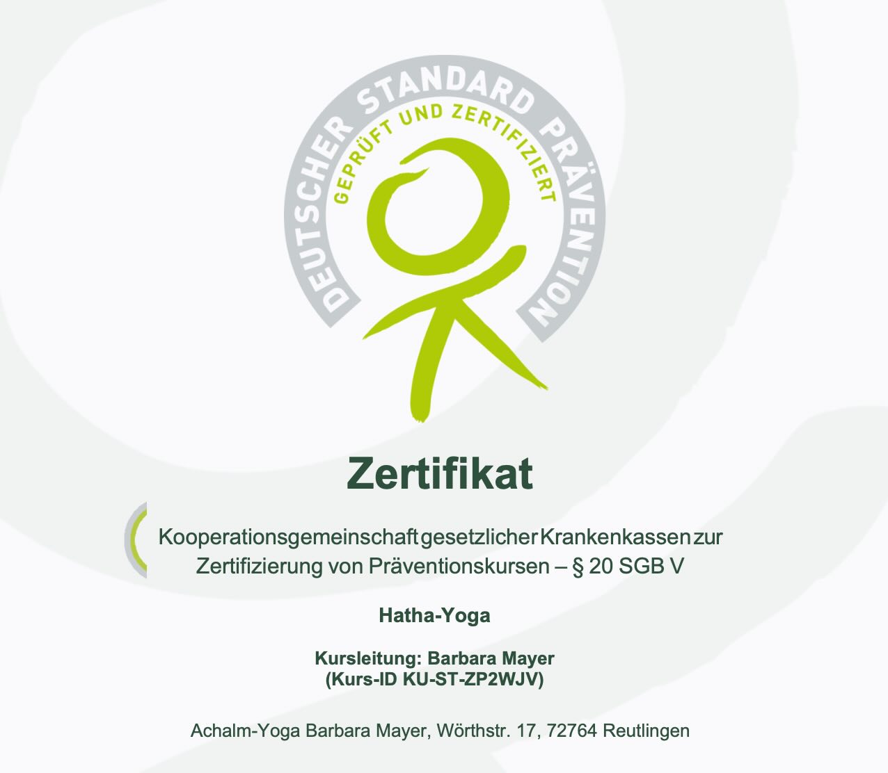 Zertifikat ZPP